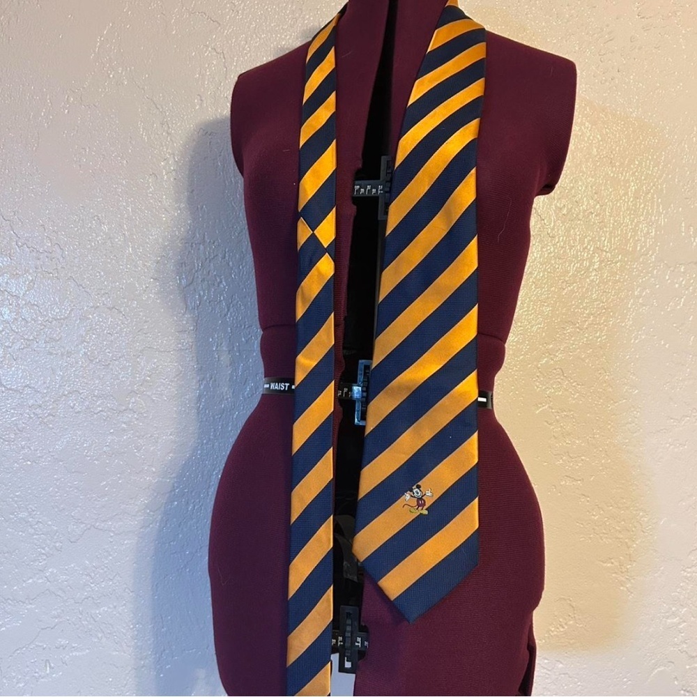 Vintage Walt Disney World Striped tie with Mickey Mouse Character Accent